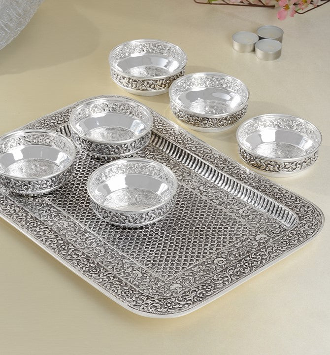 Rustic Silver Serving Tray