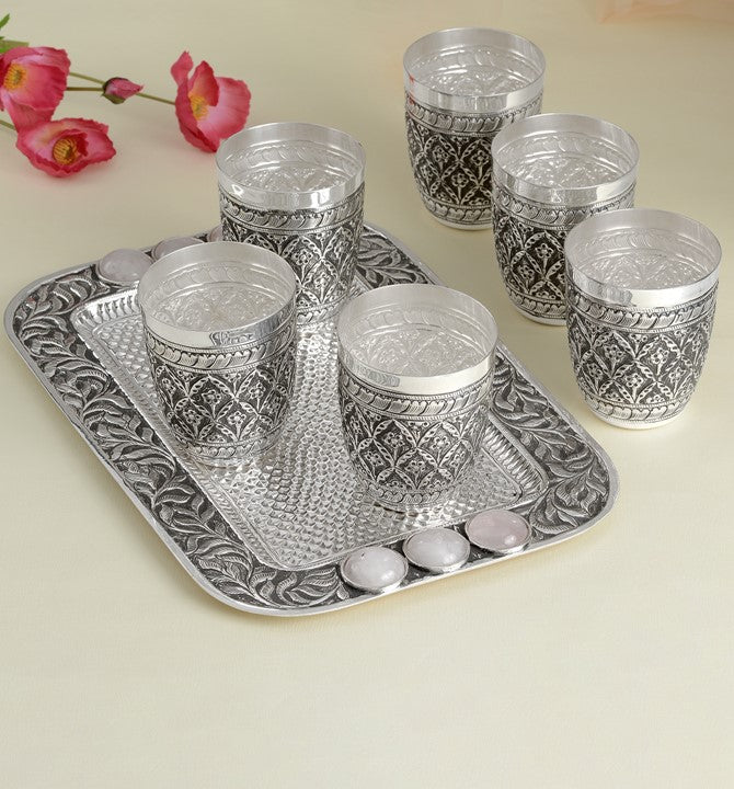 Antique Silver Serving Tray Sets