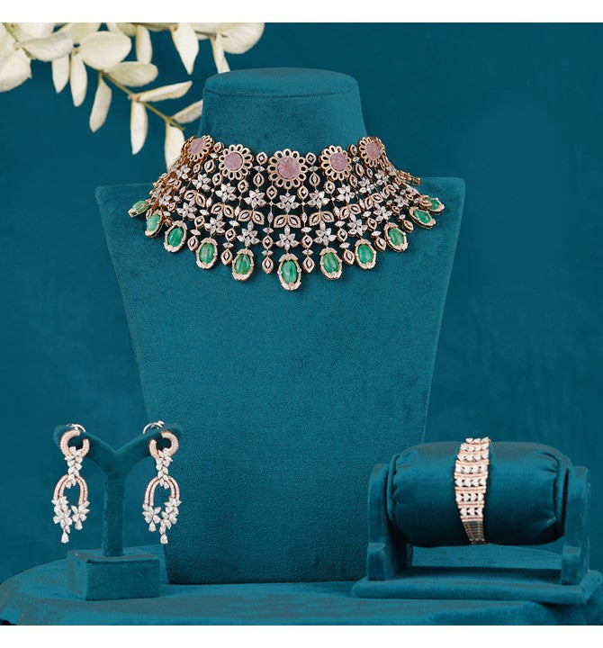 Bridal Diamond Sets with Emeralds & Morganites