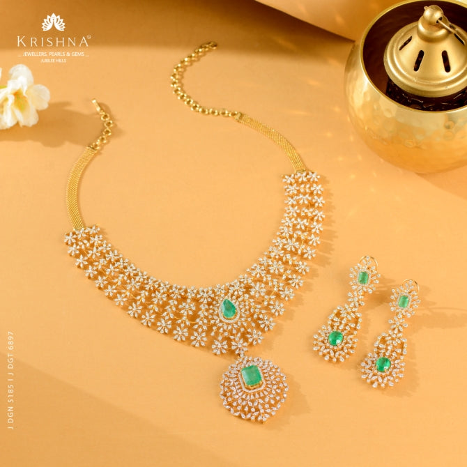 Sparkling Floral Bridal Diamond Set