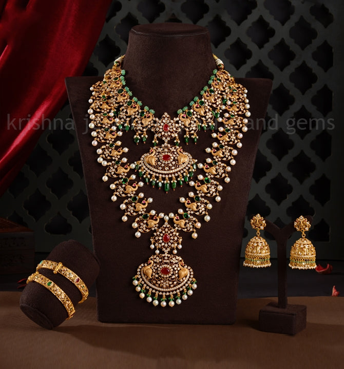 Eccentric Gold Necklace Sets With Hanging Pearls