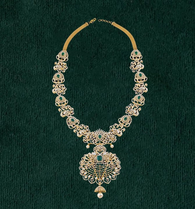 5 in 1 Diamond Haram Necklace In Yellow