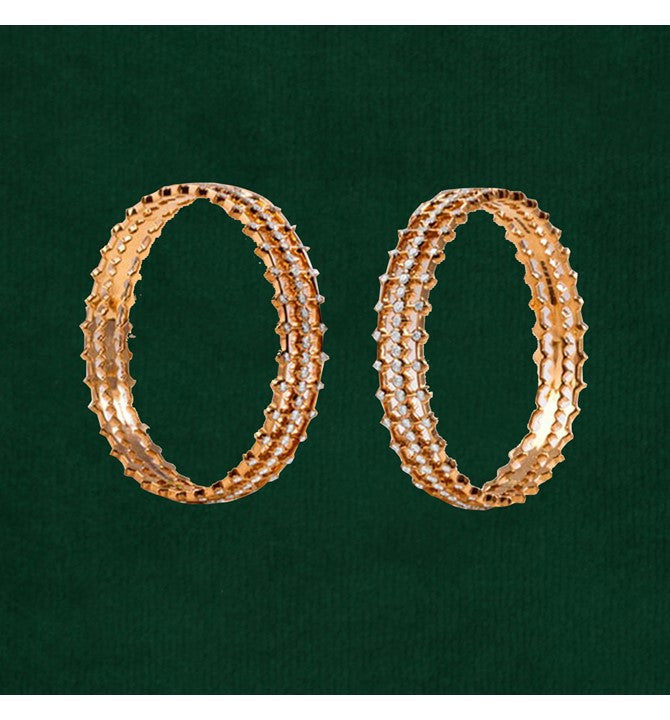 Diamond Yellow Gold bangles Set