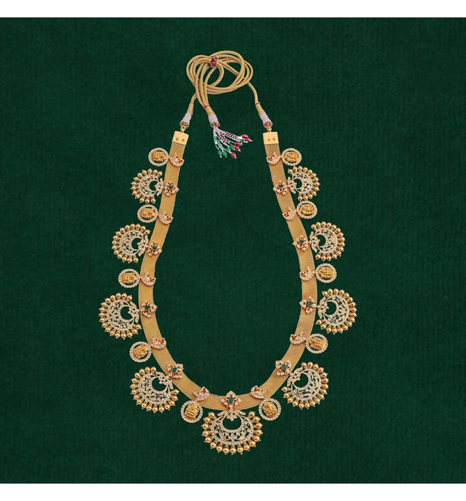 Chandbali Clasps Gold Mesh Necklace