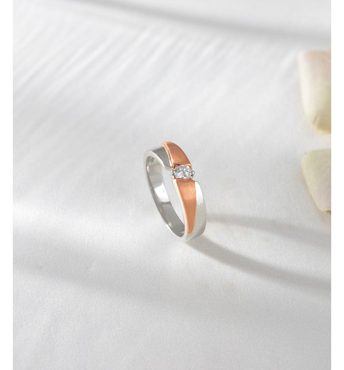 High-Tone Solitaire Diamond Engagement Ring