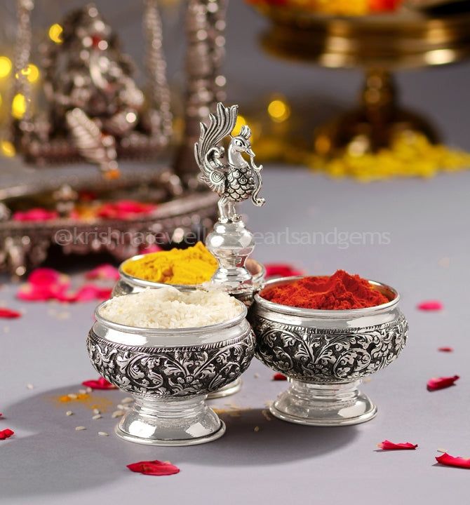 Antique Silver Peacock Panchapali