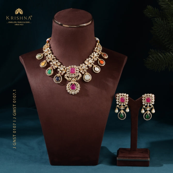 Stately Polki Diamond Necklace Sets