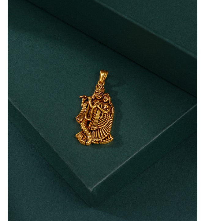 Radha Krishna Gold Pendant
