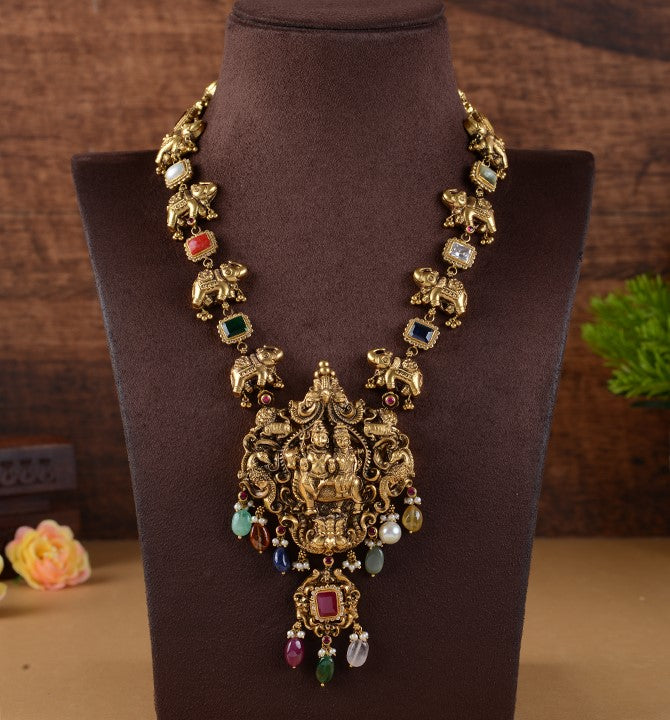 Shiv Parvati Gold Haram Necklace