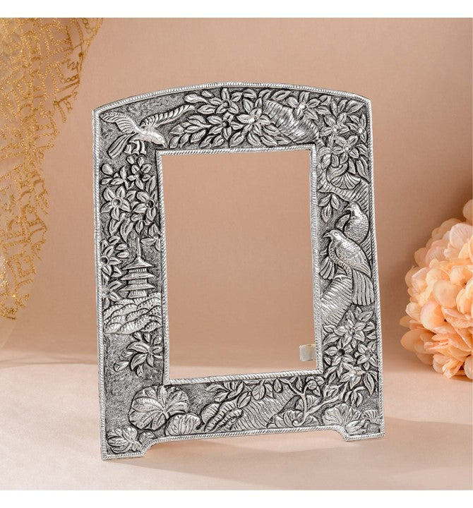 Antique Finish Pure Silver Photo Frame