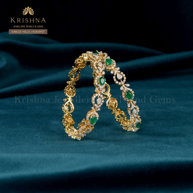Exquisite Diamond Emerald Bangles Timeless Elegance in Every Detail