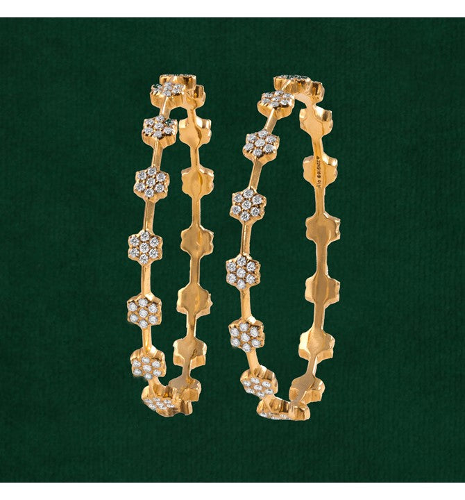 Diamond Yellow Gold Bangles