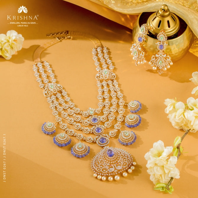 Tanzanite And Diamond Bridal Haram set