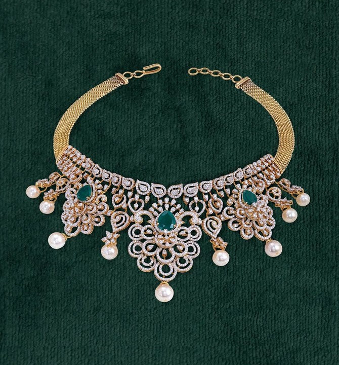 Diamond Choker Emerald Necklace