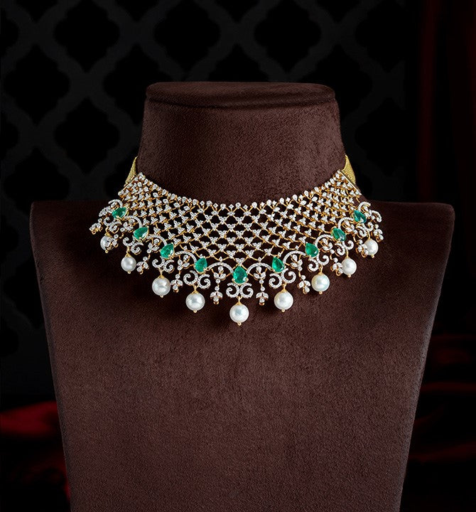 Diamond Choker in Mesh Design