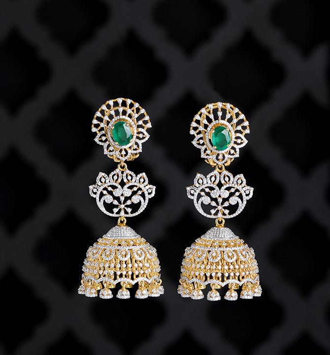 Diamond Jhumka Earrings