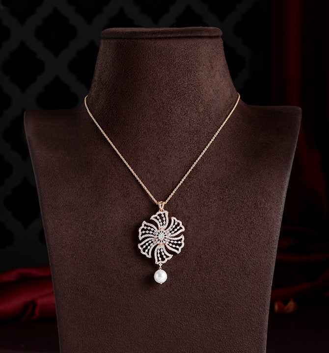 Diamond Floral Pendant Necklace