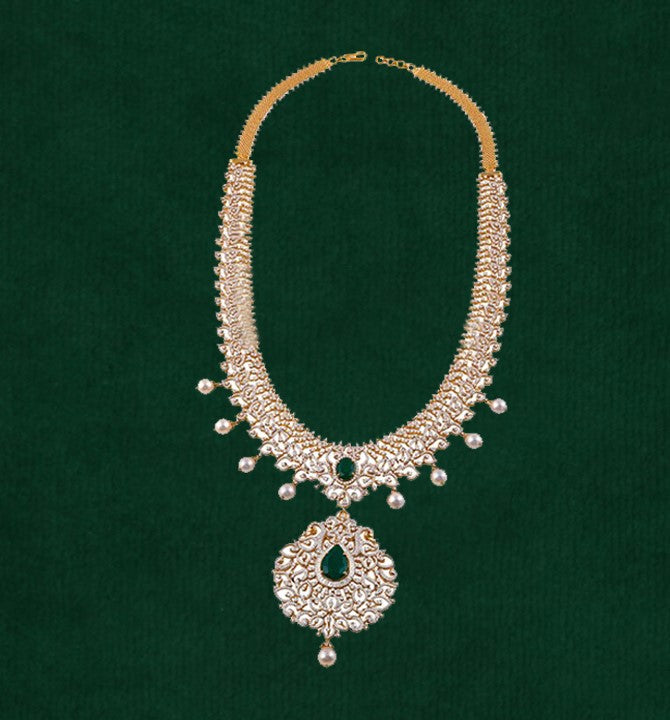 Diamond Necklace Haram in Yellow Gold