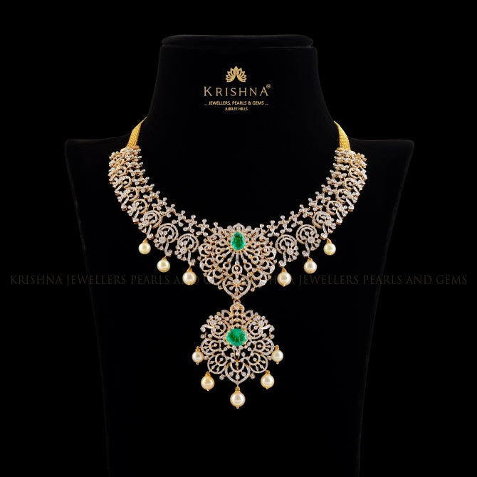 Statement Floral Diamond Necklace