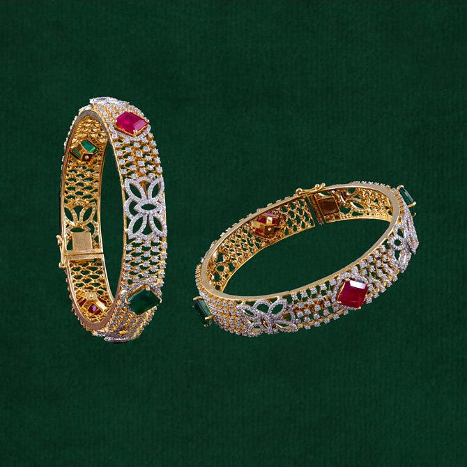 Diamond Ruby Emerald Changeble Bangles