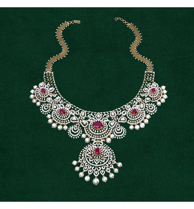 Diamond Bridal Themed Necklace