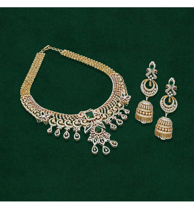 Gold Diamond Necklace Set