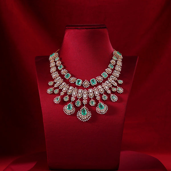 Diamond Short Necklace — Floral