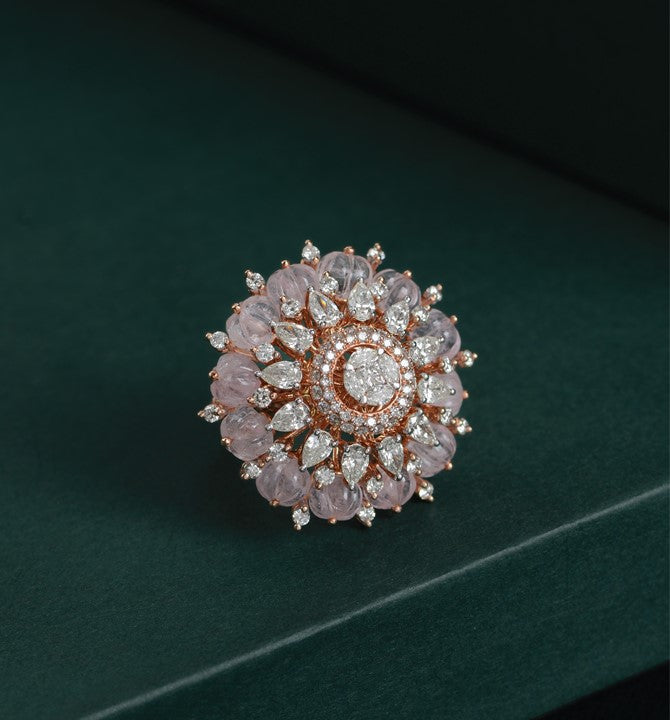 Diamond Finger Rings with Morganites