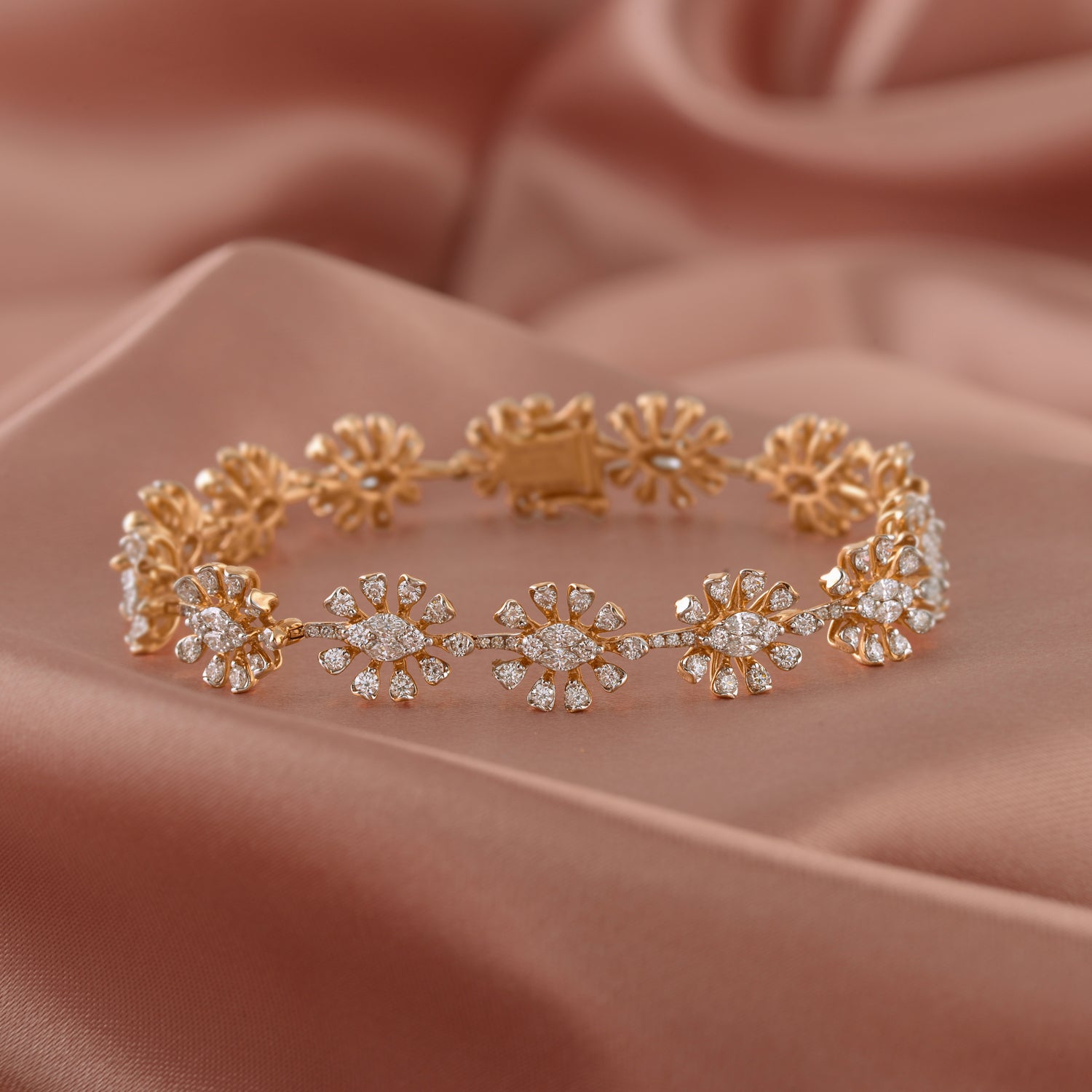 Blossom Brilliance Diamond Bracelet - Krishna Jewellers Pearls and Gems