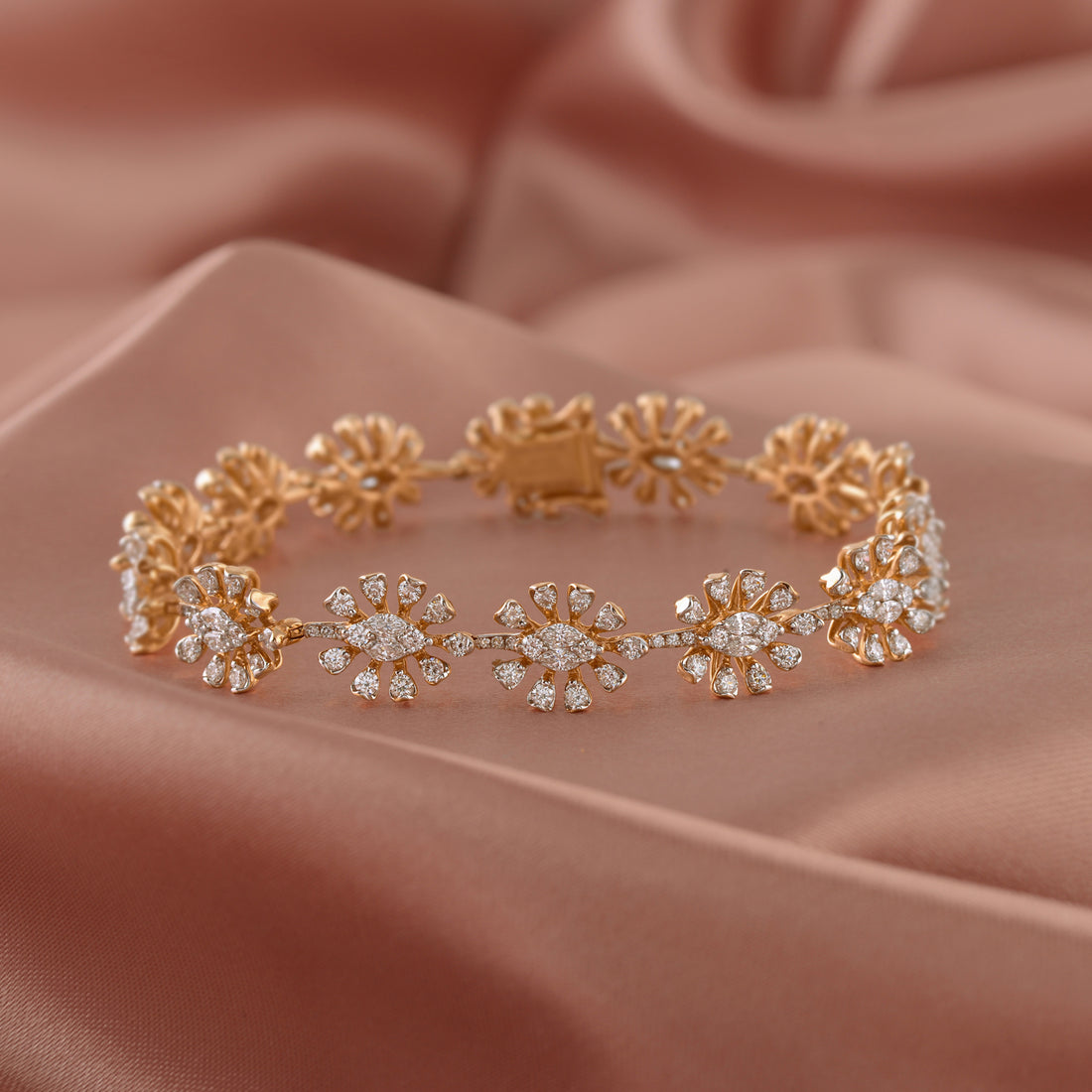 Blossom Brilliance Diamond Bracelet - Krishna Jewellers Pearls and Gems