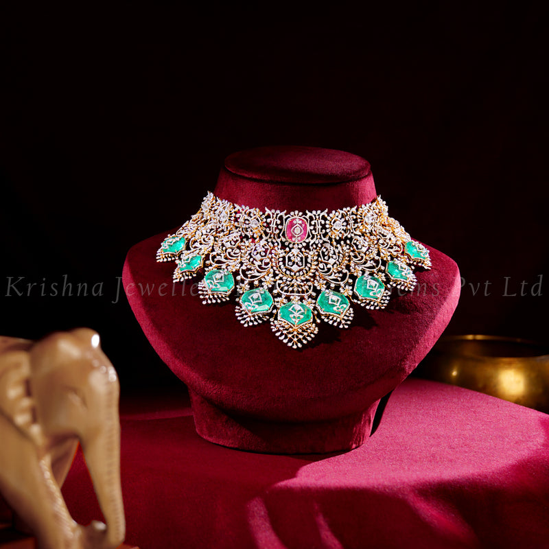 Majestic Turquoise Diamond Choker