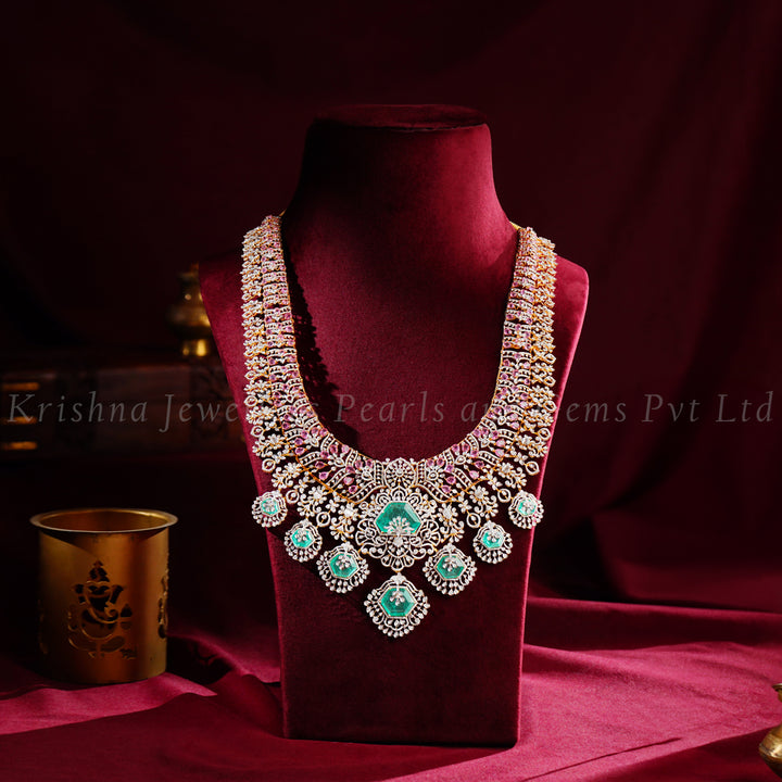 Bridal Diamond Haram with Pendants