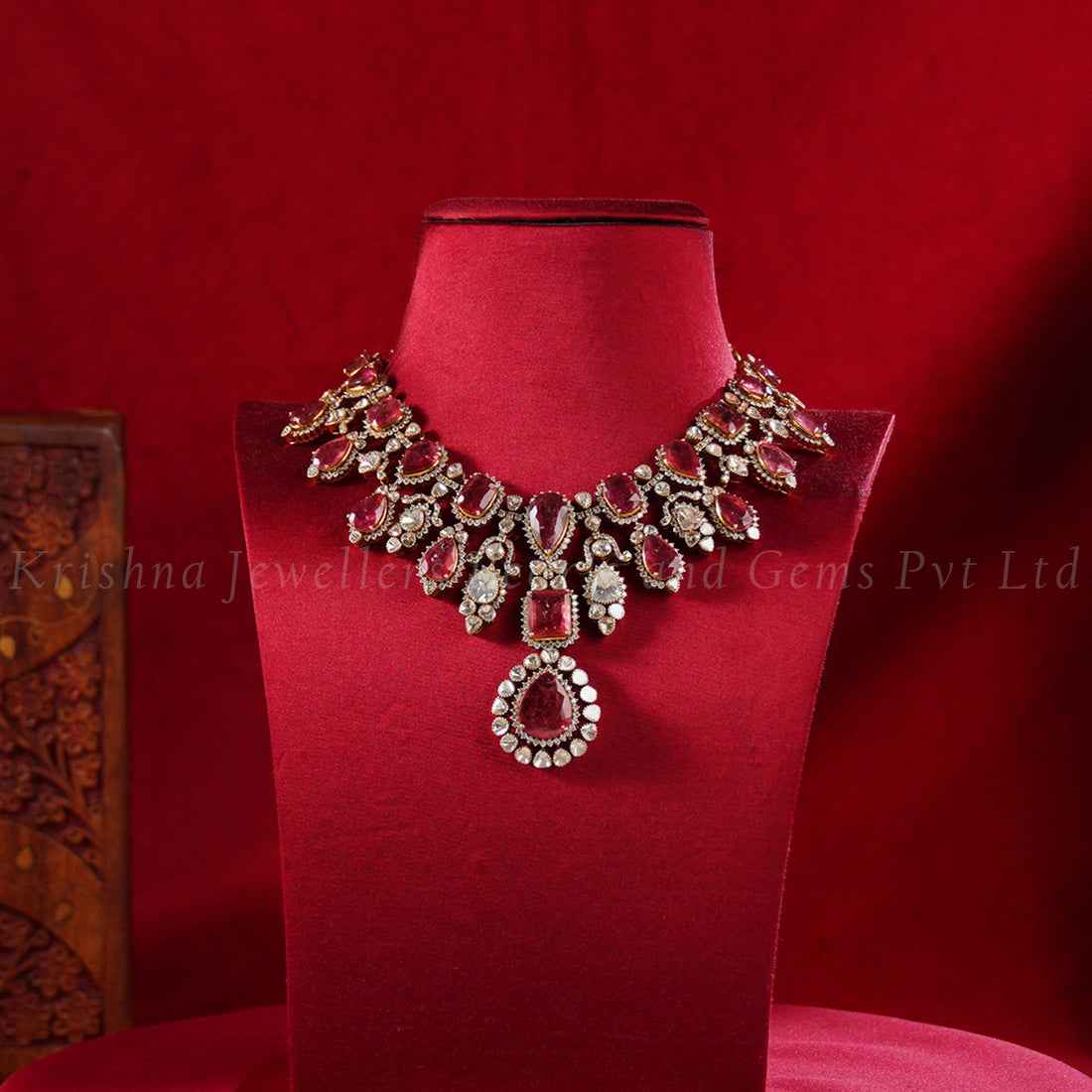 Victorian Polki Tourmaline Necklace