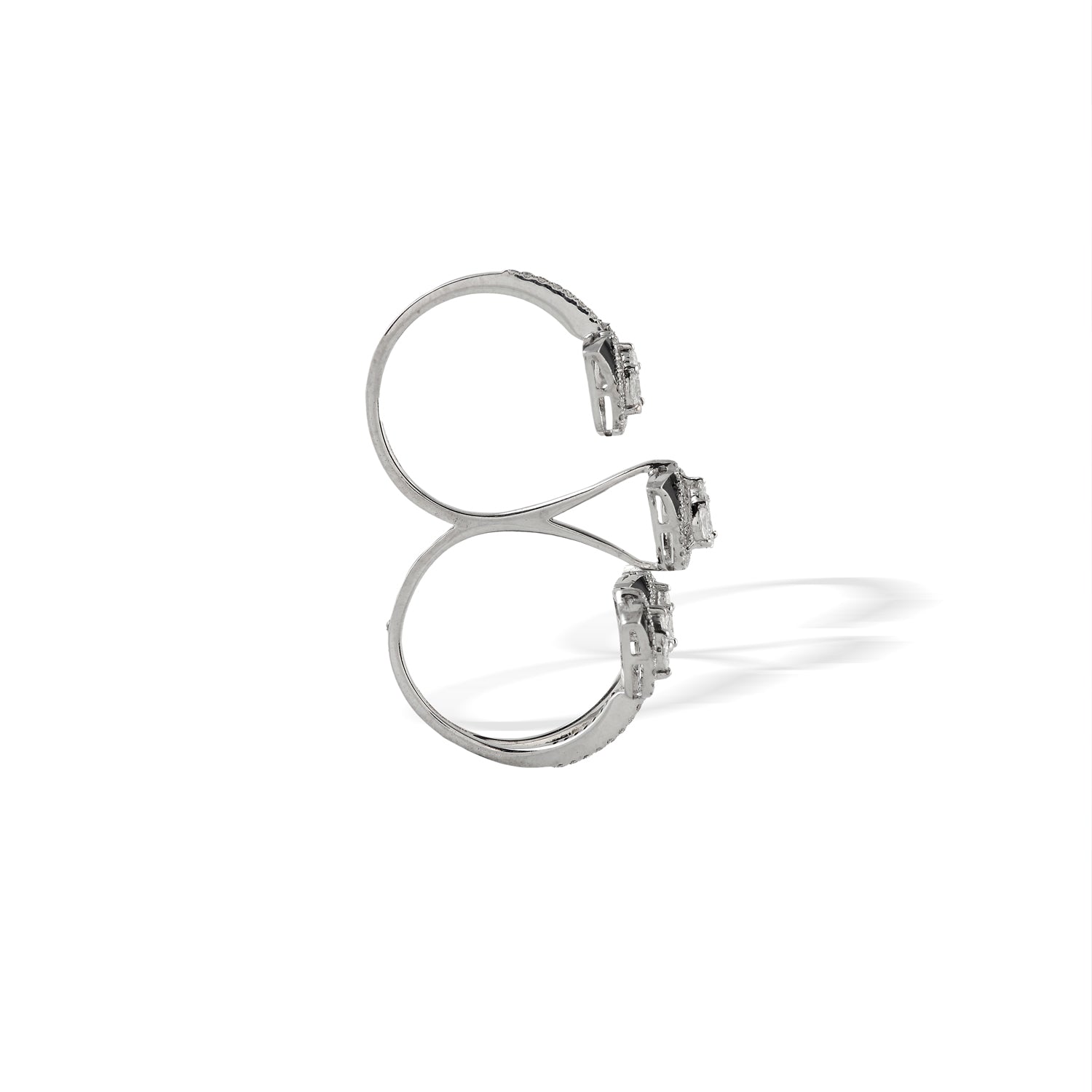 Double Ring Pear Cut Diamond Ring - Krishna Jewellers Pearls and Gems