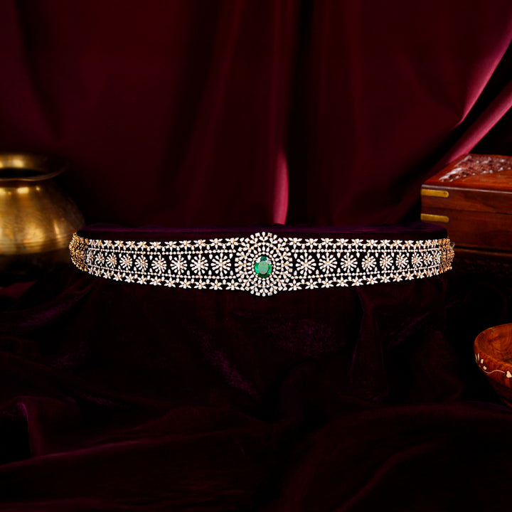 18K Diamond Emerald Bridal Vaddanam