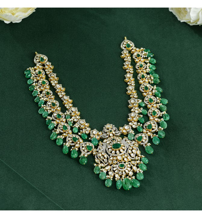 Double Line Polki Necklace