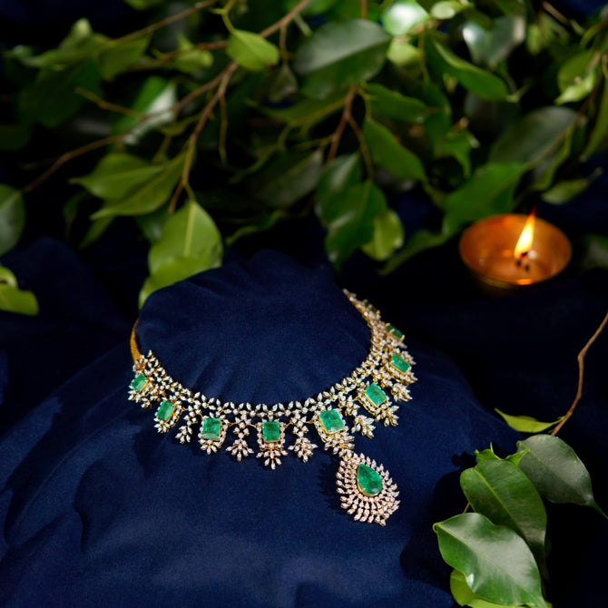 Diamond Necklace with Pear Shaped Pendant