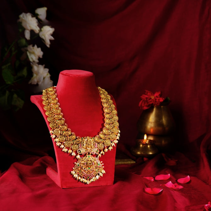 Traditional Haram with Laxmi devi and Peacock Motif