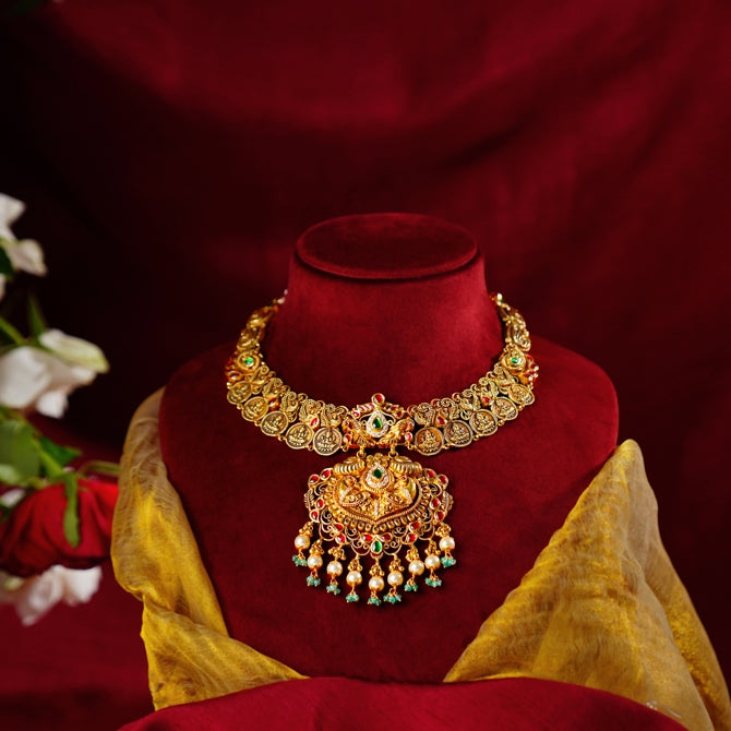 Peacock-Inspired Necklace with Unique Pendant