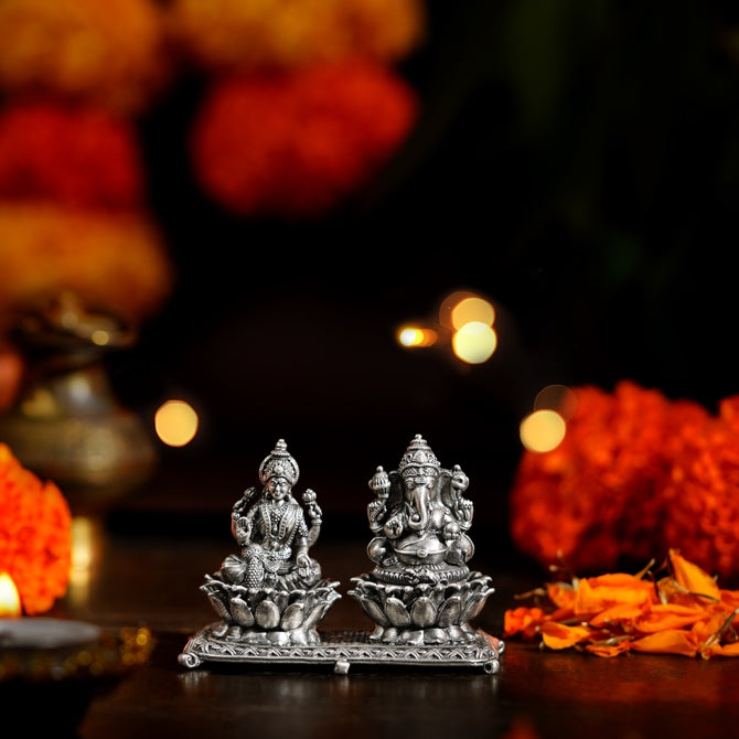 Beautiful Lakshmi Devi and Ganesh Idol