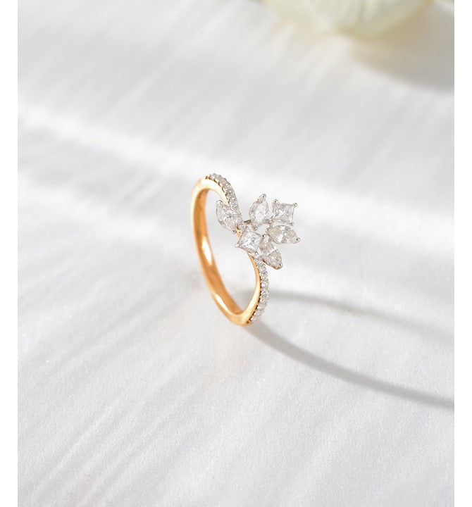 Cluster-Diamond Engagement Ring For Women