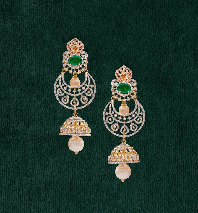 Diamond Dazzling Chandbali Earrings