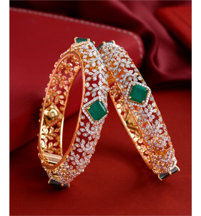 Floral Diamond Bangles