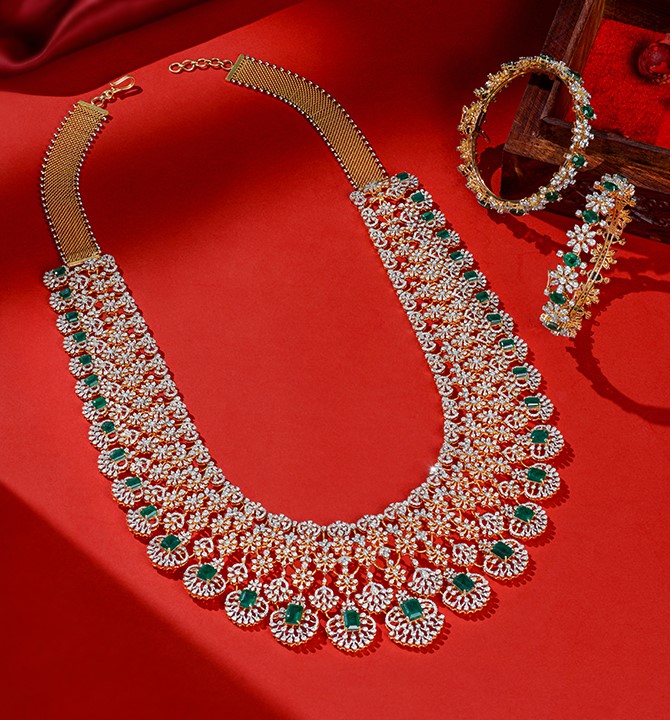 Floral Diamond Long Haram Design Sets