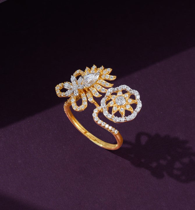 Floral Gold Ring for Women