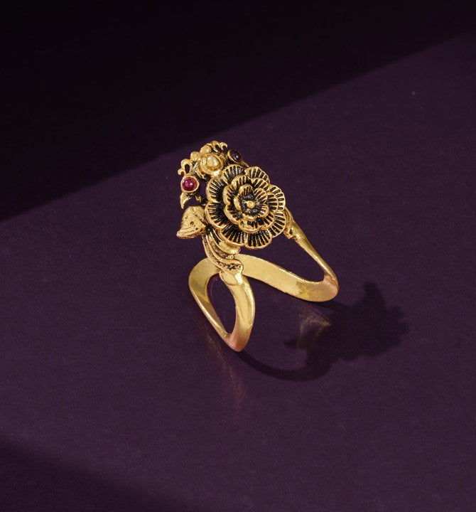 Floral vanki gold ring
