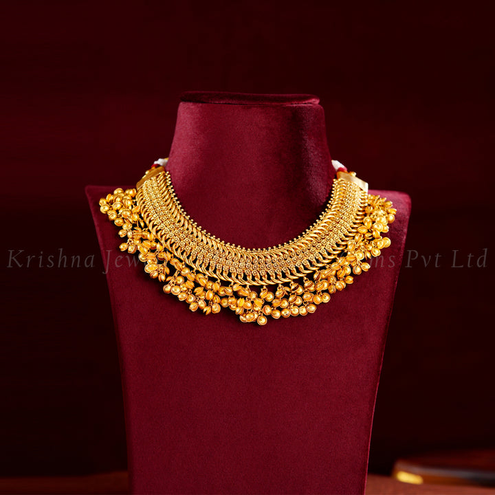 22K Gold Jalebi Bridal Necklace for Traditional Attire