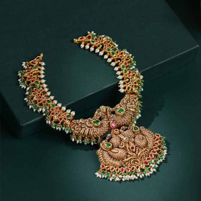 Statement Gold Peacock Necklace