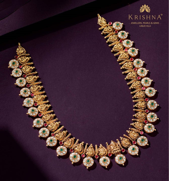 Laxmi Moissanite Gold Coin Necklace