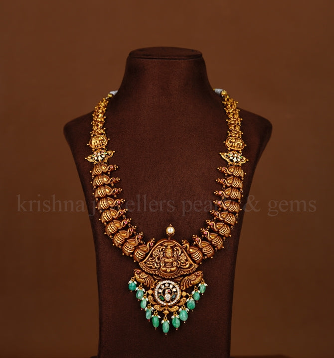 Peacock Nakshi Long Gold Haram